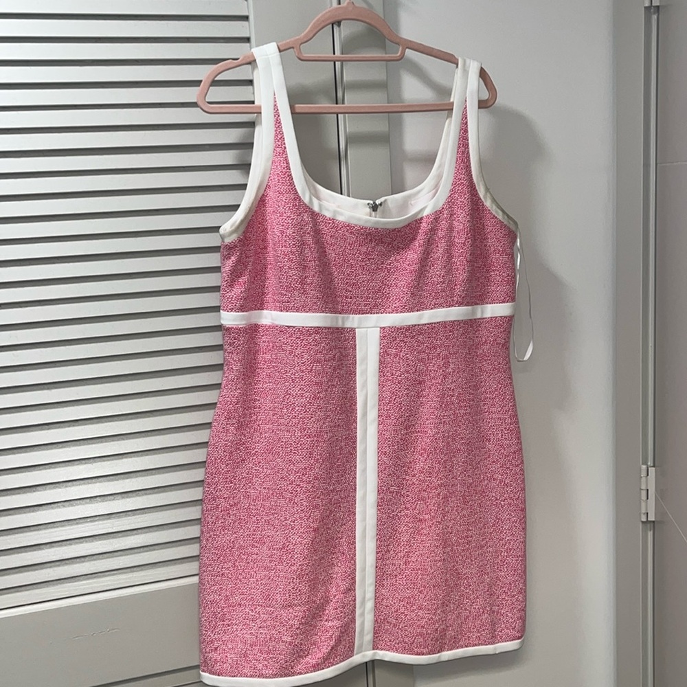 karl lagerfield pink and white dress - size 14